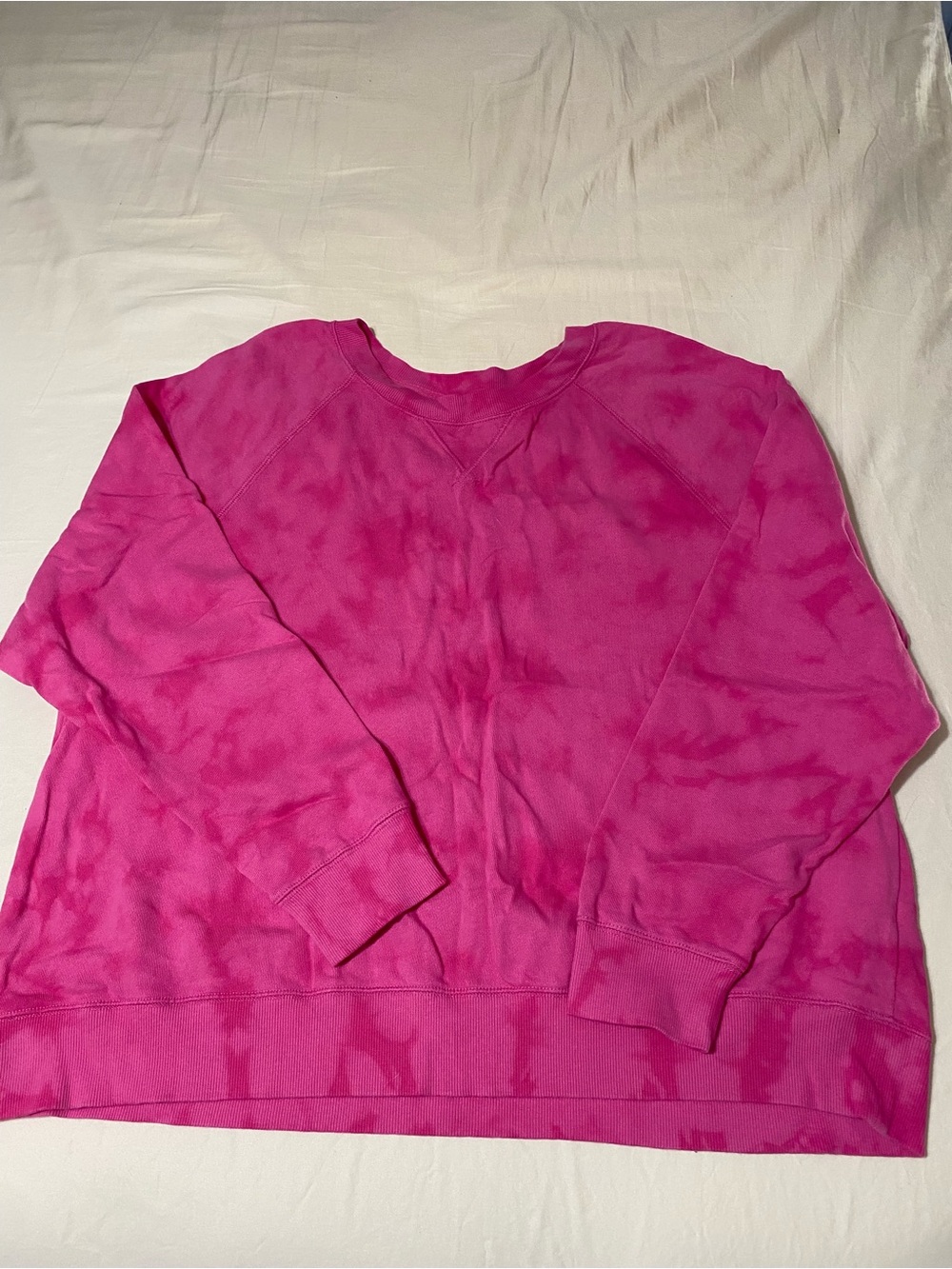Women's Fuchsia Tie-Dye Crewneck Sweatshirt
